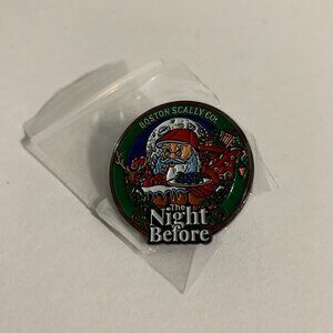 Boston Scally Co The Night Before Hat Pin Christmas Holiday Enamel Rubber Backed
